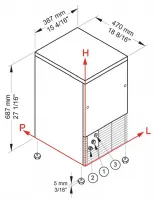 Photo 5 - Machine à glaçons professionnelle cubes 23 g réserve 9 kg production 29 kg/24h - cub30/9a - diamond - Diamond promo - CUB30/9A